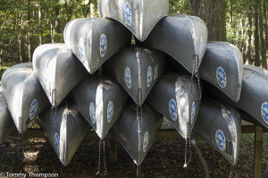 There's no shortage of canoes to rent at Canoe Outpost!