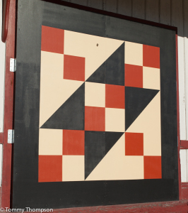 Simple quilt designs adorn the walls of downtown Trenton, FL