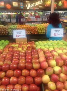 Fresh fruit and vegetables, much of it organic, greet you immediately upon entering Lucky's Market in Gainesville.