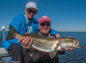 "Gator" seatrout, like this one, travel solo and don't get caught because they're stupid!