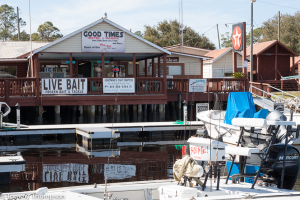 In addition to fuel, dockage, bait, tackle and lodging, Good Times Marina in Steinhatchee has become well known for its Who Dat Bar & Grille