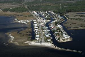 An aerial view of "downtown" Keaton Beach, FL