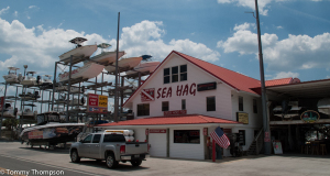 The Shacks are located just across Riverside Drive from The Sea Hag Marina