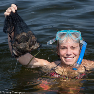 You may not catch thousands of scallops in murky water, but if you work hard, you'll come home with a nice dinner!