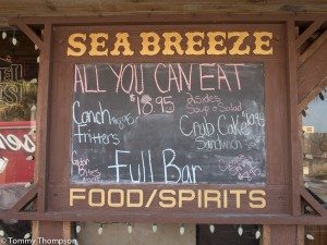 ....and when you get back from a long day of paddling and catching, stop in at the Sea Breeze Restaurant for a cold drink or a delicious meal!