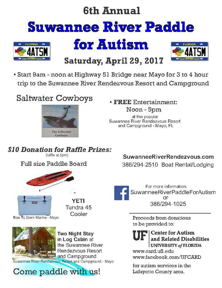 Suwannee River Paddle for Autism