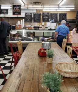 Long table in the market