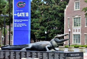 Bull Gator statue on University of Florida's campus
