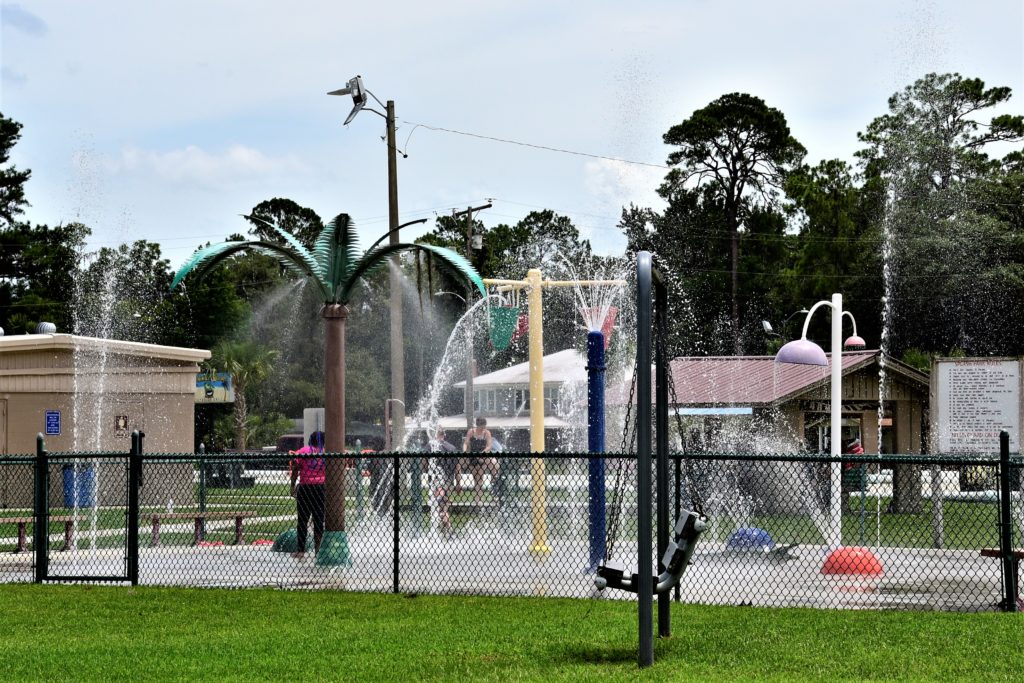 View of the Lake Butler Splash Park-water is spraying everywhere!