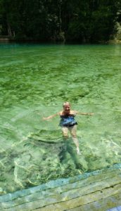 woman in the clear spring