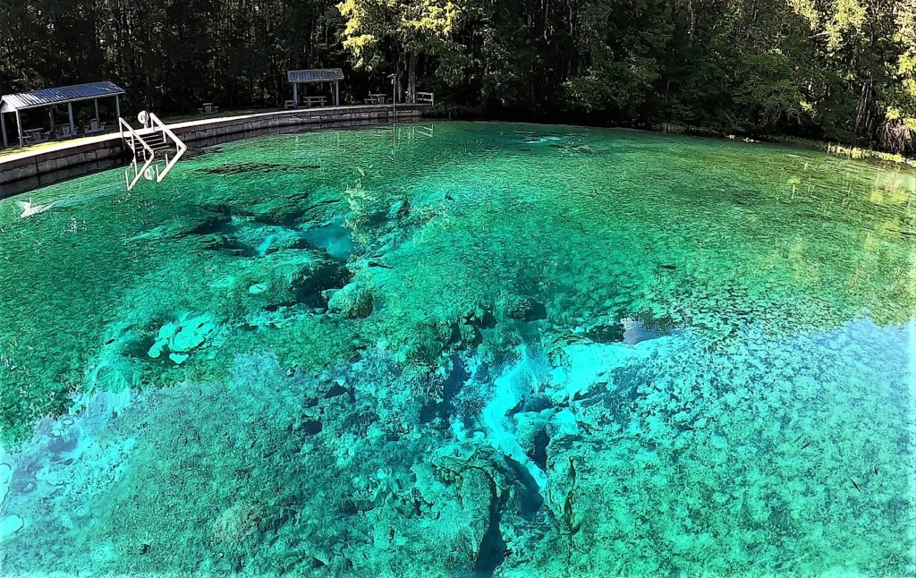 area of the spring that is "boiling" up with incoming water