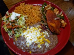 Plate of mexican food