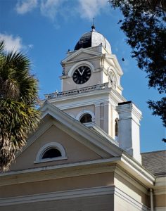 Clock tower on the county courthouse